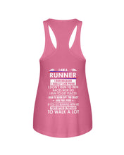 Load image into Gallery viewer, I Am A Runner I Run Because I Really Like Food Custom Design Ladies Flowy Tank
