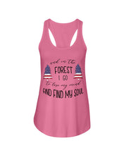 Load image into Gallery viewer, Lose My Mind And Find My Soul US Flag Christmas Tree Design Ladies Flowy Tank
