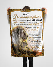 Load image into Gallery viewer, Lion You Are Braver Than You Believe Grandpa Gift For Granddaughter Fleece Blanket
