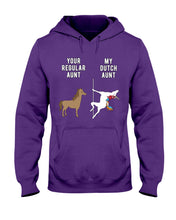 Load image into Gallery viewer, Funny Unicorn Difference Between Your Regular Aunt And My Dutch Aunt Hoodie
