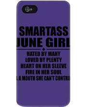 Load image into Gallery viewer, Birthday Gift For Smartass June GirlHeart On Her Sleeve Phone case
