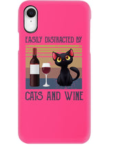 Load image into Gallery viewer, Easily Distracted By Cats And Wine Special Custom Design Phone case
