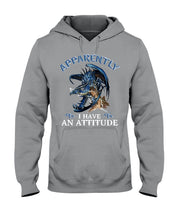 Load image into Gallery viewer, Apparently I Have An Attitude Blue Dragon Hoodie
