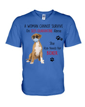 Load image into Gallery viewer, A Woman Can't Survive On Self-quarantine Alone Also Needs Boxer Guys V-Neck
