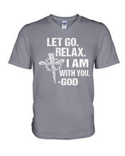 Load image into Gallery viewer, Let You Relax I Am With You Gray Background Guys V-Neck
