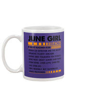 Load image into Gallery viewer, June Girl Facts Very Friendly But Dangerous Custom Design Mug
