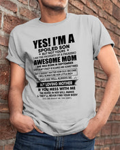 Load image into Gallery viewer, A Spoiled Son Of     September Freaking Awesome Mom For Birthday Gift Guys Tee
