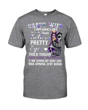 Load image into Gallery viewer, Crazy Wife I Am Who I Am Have Tattoos Pretty Eyes Thick Thighs Guys Tee
