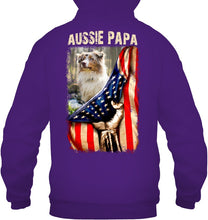 Load image into Gallery viewer, Aussie Papa America Flag Unique Custom Design For Dog Lovers Hoodie
