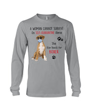 Load image into Gallery viewer, A Woman Can't Survive On Self-quarantine Alone Also Needs Boxer Unisex Long Sleeve
