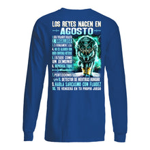 Load image into Gallery viewer, Birthday Gift Los Reyes Nacen En Agosto Angry Wolf Unisex Long Sleeve
