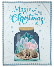 Load image into Gallery viewer, Cat In Bottle Magic Christmas Design Gift For Cat Lovers Fleece Blanket
