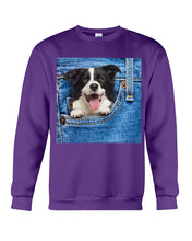 Load image into Gallery viewer, Border Collie In Denim Pocket Gift For Dog Lovers Sweatshirt
