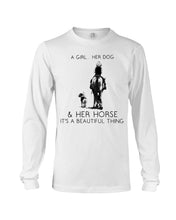 Load image into Gallery viewer, A Girl Her Dog Her Horse It's A Beautiful Thing Unisex Long Sleeve
