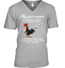 Load image into Gallery viewer, I Need Coffee A Nap A Vacation Duct Tape Hope And A Showel Guys V-Neck
