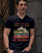 Load image into Gallery viewer, Grandma Gift For Grandson I Tried To Be Good But I Take After Guys V-Neck
