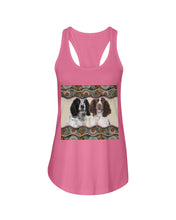 Load image into Gallery viewer, Lovley Phone Case Two Dogs Gift For English Springer Spaniel Lovers Ladies Flowy Tank
