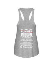 Load image into Gallery viewer, I Am A Runner I Run Because I Really Like Food Custom Design Ladies Flowy Tank
