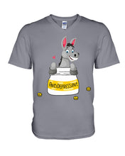 Load image into Gallery viewer, Funny Donkey Anti Depressant Meaning Gift For Women Guys V-Neck
