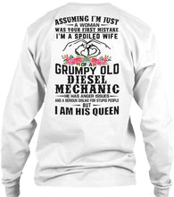 Load image into Gallery viewer, Assuming I'm Just A Woman - I'm A Spoiled Wife Of A Grumpy Old Diesel Mechanic Unisex Long Sleeve
