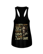 Load image into Gallery viewer, I'm 97% Sure You Don't Like Me But I'm 100% Sure I Don't Care Ladies Flowy Tank
