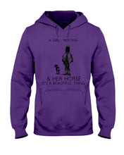 Load image into Gallery viewer, A Girl Her Dog Her Horse It's A Beautiful Thing Hoodie
