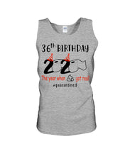 Load image into Gallery viewer, 36th  Birthday Gift 2020 The Year When Shit Got Real Trending Unisex Tank Top
