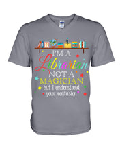 Load image into Gallery viewer, I Am A Librarian Not A Magician Custom Design Gifts Guys V-Neck
