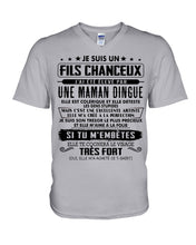 Load image into Gallery viewer, Je Suis Un Fils Chanceux Birthday Gift For Men Guys V-Neck
