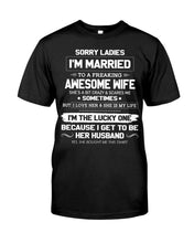 Load image into Gallery viewer, Gift For Husband I'm The Lucky One Because I Get To Be Her Husband Guys Tee
