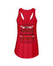 Load image into Gallery viewer, Being A Husband Of An Awesome Wife Gift For Family Plaid Red Ladies Flowy Tank
