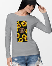 Load image into Gallery viewer, Dog Paw Sunflower  Special Custom Design For Dog Lovers Unisex Long Sleeve
