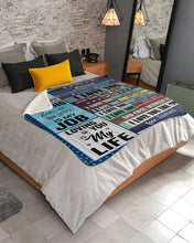 Load image into Gallery viewer, Caring For You Is My Job Custom Name Husband Gift For Wife James And Lucia Sherpa Blanket
