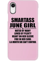 Load image into Gallery viewer, Birthday Gift For Smartass June GirlHeart On Her Sleeve Phone case
