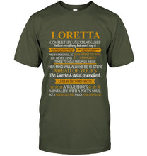 Load image into Gallery viewer, Loretta Custom Name Gift A Warrior's Mentality With A Poet's Soul Guys Tee
