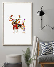 Load image into Gallery viewer, Beagle Gorgeous Reindeer Xmas Lights Gift For Dog Lovers Vertical Poster

