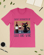 Load image into Gallery viewer, Easily Distracted By Cats And Wine Special Custom Design Guys Tee
