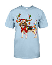 Load image into Gallery viewer, Beagle Gorgeous Reindeer Xmas Lights Gift For Dog Lovers Guys Tee
