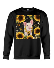 Load image into Gallery viewer, Beautiful Pig With Sunflowers Gift For Pig Lovers Sweatshirt
