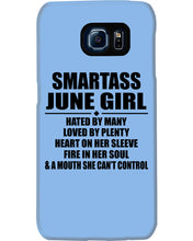 Load image into Gallery viewer, Birthday Gift For Smartass June GirlHeart On Her Sleeve Phone case
