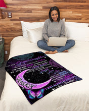 Load image into Gallery viewer, Grandpa Gift For Granddaughter Butterfly Galaxy Moon Laugh Love Fleece Blanket
