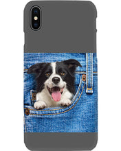 Load image into Gallery viewer, Border Collie In Denim Pocket Gift For Dog Lovers Phone case
