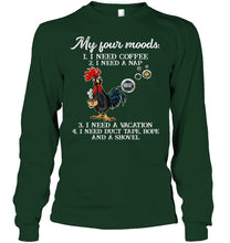 Load image into Gallery viewer, I Need Coffee A Nap A Vacation Duct Tape Hope And A Showel Unisex Long Sleeve
