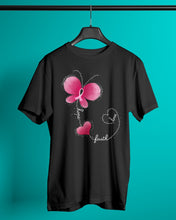 Load image into Gallery viewer, Faith Butterfly Breast Cancer Awareness Custom Design Guys Tee
