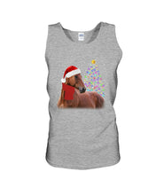 Load image into Gallery viewer, Cute Horse With Santa Hat Lovely Christmas Tree Gift For Horse Lovers Unisex Tank Top
