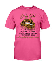 Load image into Gallery viewer, July Girl Hated By Many Loved By Plenty Trending For Birthday Gift Guys Tee
