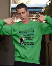 Load image into Gallery viewer, Look Right Beside You Eagle Mom Gift For Son Sweatshirt
