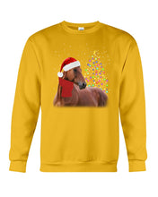 Load image into Gallery viewer, Cute Horse With Santa Hat Lovely Christmas Tree Gift For Horse Lovers Sweatshirt
