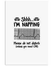 Load image into Gallery viewer, Cute Coffee Cup Shh I’m Napping Please Do Not Disturb Gift For Nurse Vertical Poster
