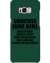 Load image into Gallery viewer, Birthday Gift For Smartass June GirlHeart On Her Sleeve Phone case
